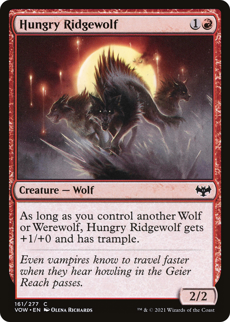 Hungry Ridgewolf (VOW-161) - Innistrad: Crimson Vow Foil - Premium MTG Single from Wizards of the Coast - Just $0.08! Shop now at Game Crave Tournament Store