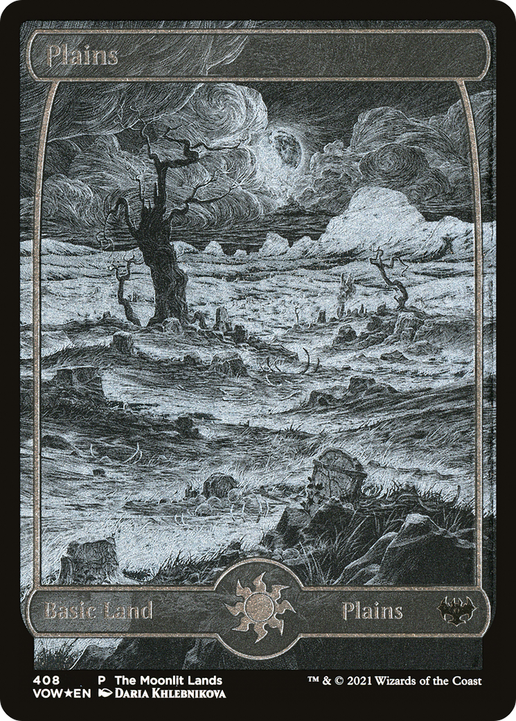 Plains (VOW-408) - Innistrad: Crimson Vow Etched Foil - Premium MTG Single from Wizards of the Coast - Just $3.92! Shop now at Game Crave Tournament Store
