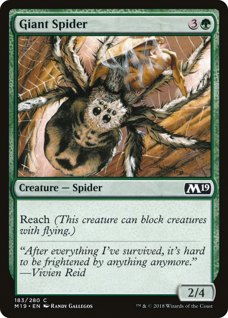 Giant Spider (M19-183) - Core Set 2019 Foil - Premium MTG Single from Wizards of the Coast - Just $0.10! Shop now at Game Crave Tournament Store