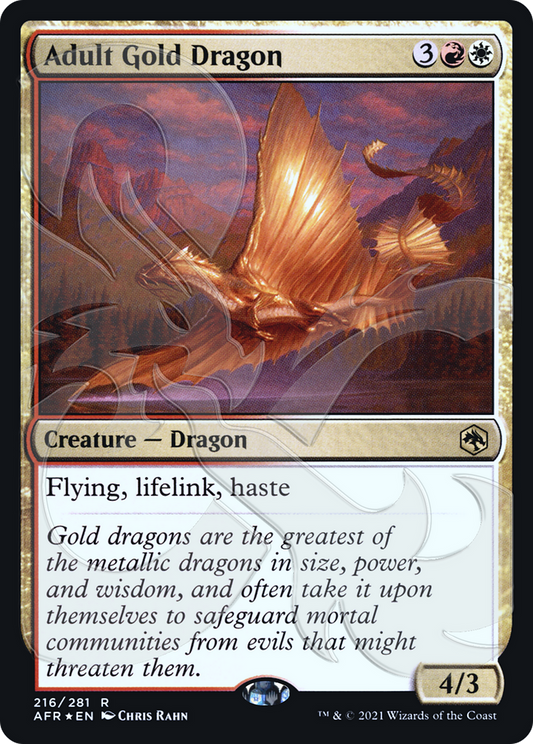 Adult Gold Dragon (PAFR-216A) - Adventures in the Forgotten Realms Promos Foil - Premium MTG Single from Wizards of the Coast - Just $2.87! Shop now at Game Crave Tournament Store