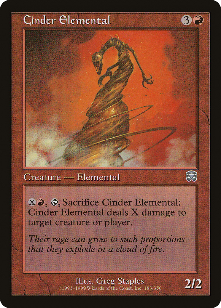Cinder Elemental (MMQ-183) - Mercadian Masques - Premium MTG Single from Wizards of the Coast - Just $0.25! Shop now at Game Crave Tournament Store