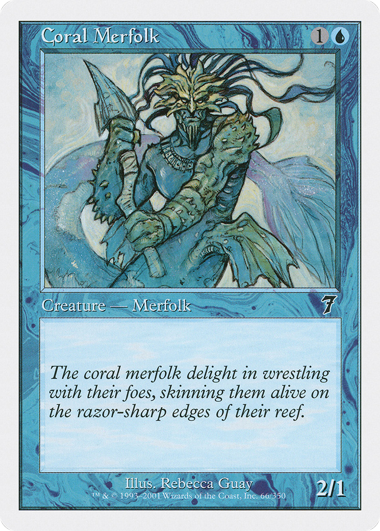 Coral Merfolk (7ED-066) - Seventh Edition - Premium MTG Single from Wizards of the Coast - Just $0.08! Shop now at Game Crave Tournament Store