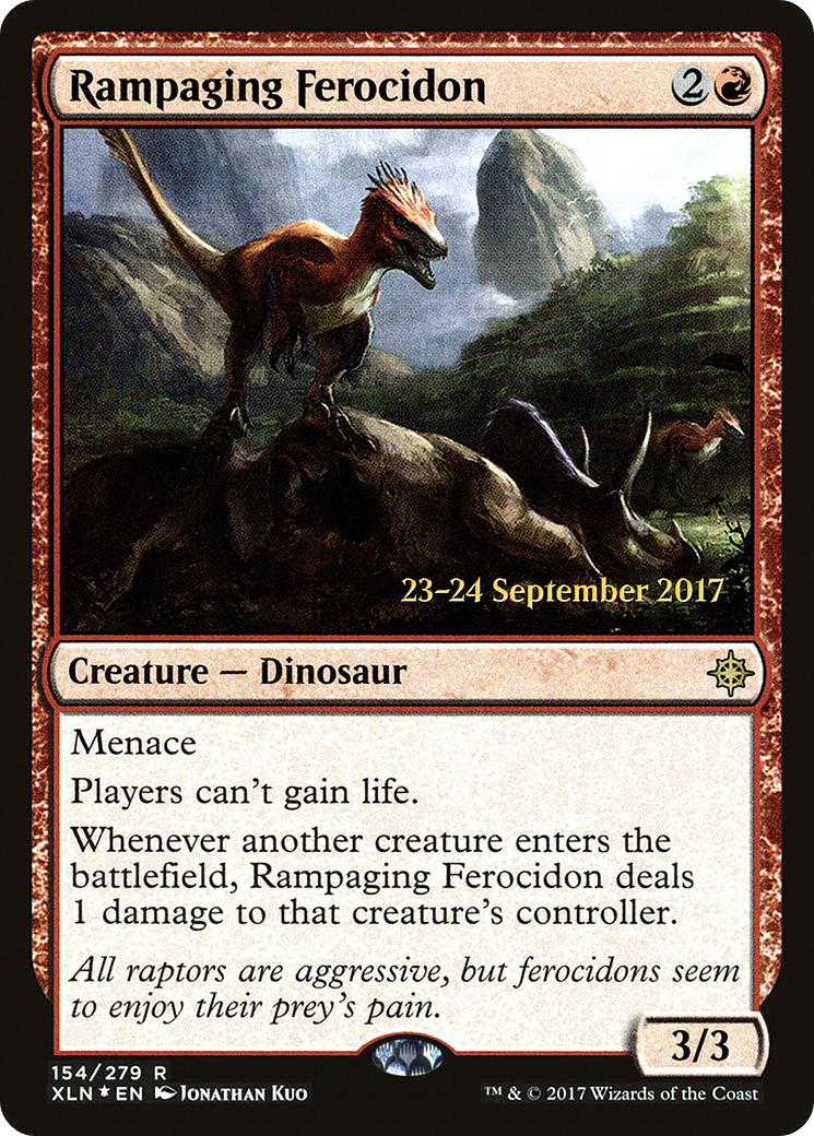 Rampaging Ferocidon (PXLN-154S) - Ixalan Promos Foil - Premium MTG Single from Wizards of the Coast - Just $1.94! Shop now at Game Crave Tournament Store