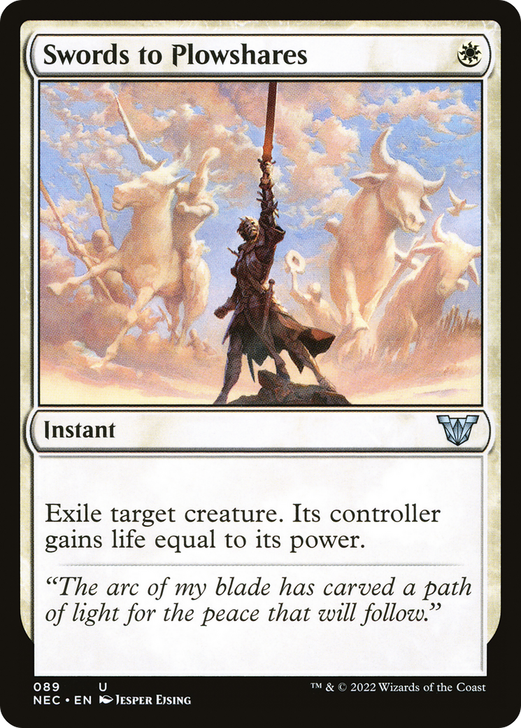 Swords to Plowshares (NEC-089) - Neon Dynasty Commander - Premium MTG Single from Wizards of the Coast - Just $1.33! Shop now at Game Crave Tournament Store