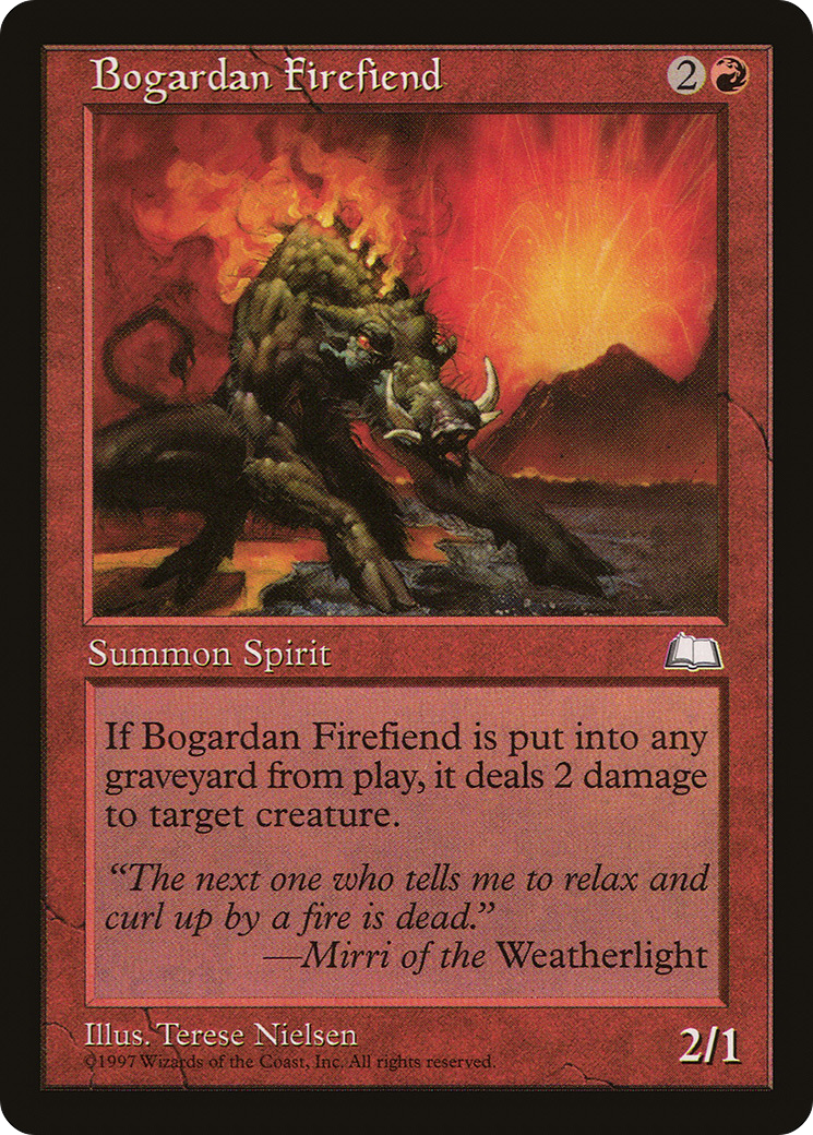 Bogardan Firefiend (WTH-091) - Weatherlight - Premium MTG Single from Wizards of the Coast - Just $0.25! Shop now at Game Crave Tournament Store