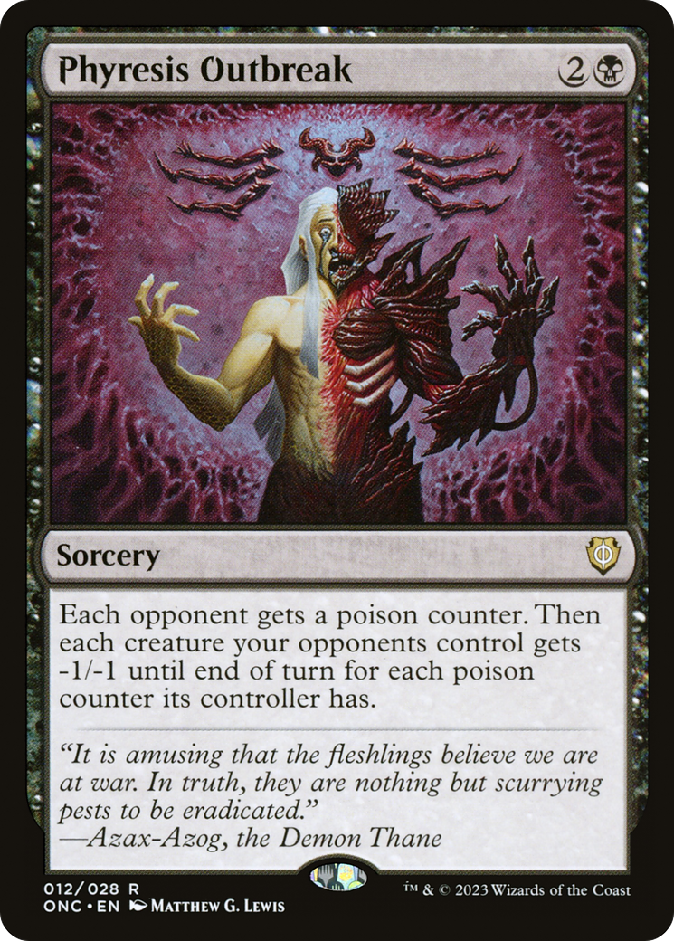 Phyresis Outbreak (ONC-012) - Phyrexia: All Will Be One Commander - Premium MTG Single from Wizards of the Coast - Just $2.03! Shop now at Game Crave Tournament Store
