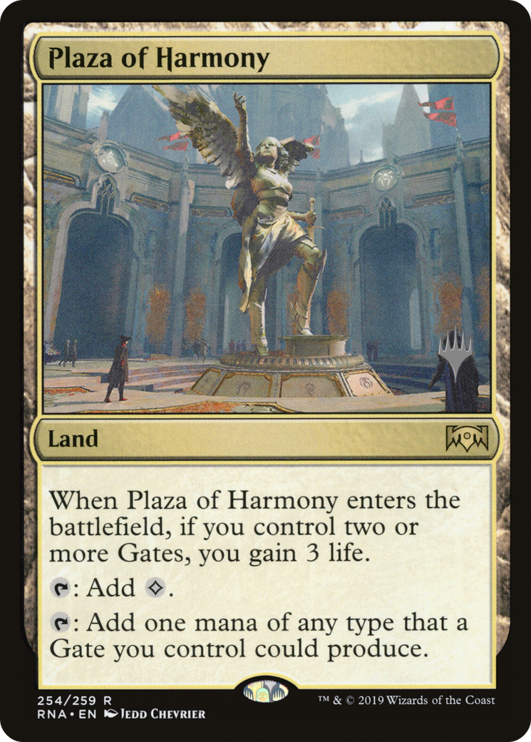Plaza of Harmony (PRNA-254P) - Ravnica Allegiance Promos - Premium MTG Single from Wizards of the Coast - Just $1.39! Shop now at Game Crave Tournament Store