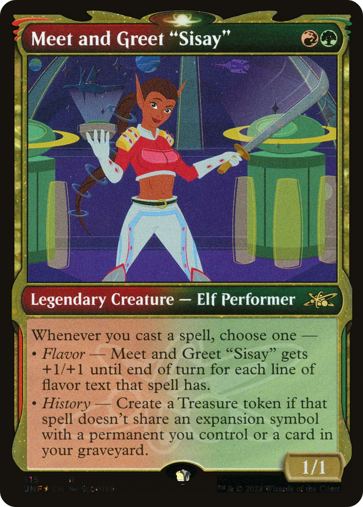 Meet and Greet "Sisay" (UNF-515) - Unfinity: (Showcase) Foil - Premium MTG Single from Wizards of the Coast - Just $0.08! Shop now at Game Crave Tournament Store
