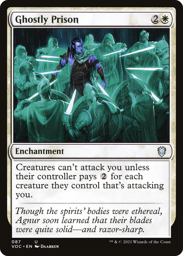 Ghostly Prison (VOC-087) - Crimson Vow Commander - Premium MTG Single from Wizards of the Coast - Just $3.14! Shop now at Game Crave Tournament Store