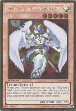 Celestia, Lightsworn Angel (PGLD-EN087) - Premium Gold 1st Edition - Premium Yugioh Single from Konami - Just $0.34! Shop now at Game Crave Tournament Store