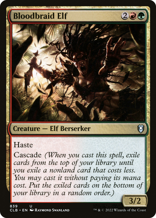 Bloodbraid Elf (CLB-839) - Commander Legends: Battle for Baldur's Gate - Premium MTG Single from Wizards of the Coast - Just $0.25! Shop now at Game Crave Tournament Store