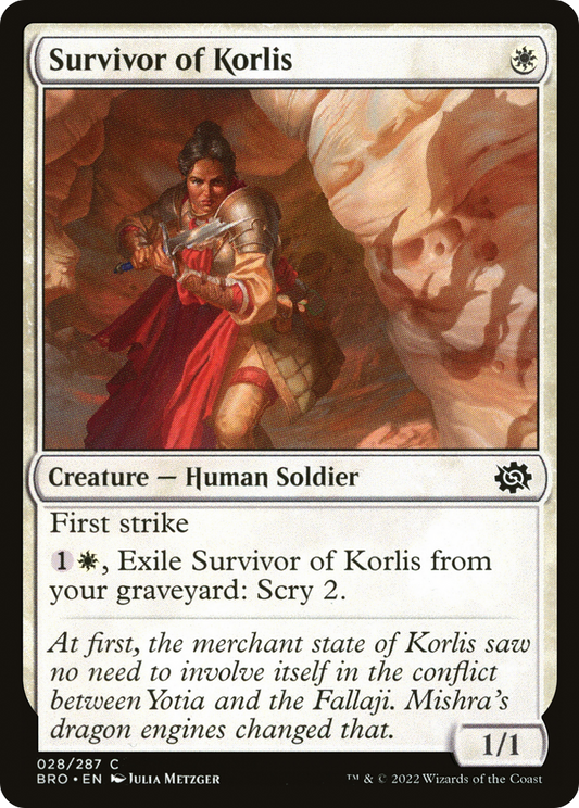 Survivor of Korlis (BRO-028) - The Brothers' War - Premium MTG Single from Wizards of the Coast - Just $0.08! Shop now at Game Crave Tournament Store