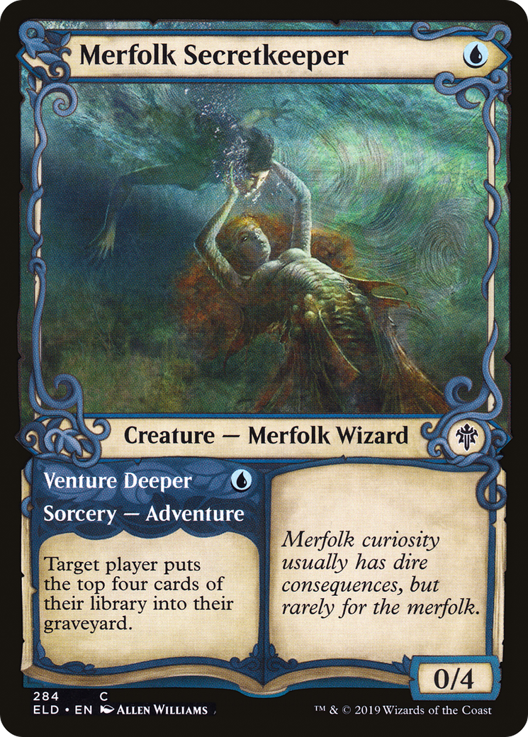 Merfolk Secretkeeper // Venture Deeper (ELD-284) - Throne of Eldraine: (Showcase) Foil - Premium MTG Single from Wizards of the Coast - Just $0.11! Shop now at Game Crave Tournament Store