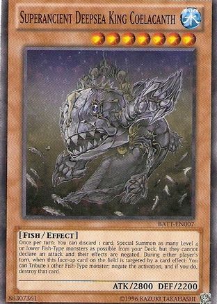 Superancient Deepsea King Coelacanth (Starfoil) (BATT-EN007) - Battle Pack Tournament Prize Cards Limited - Premium Yugioh Single from Konami - Just $7.58! Shop now at Game Crave Tournament Store
