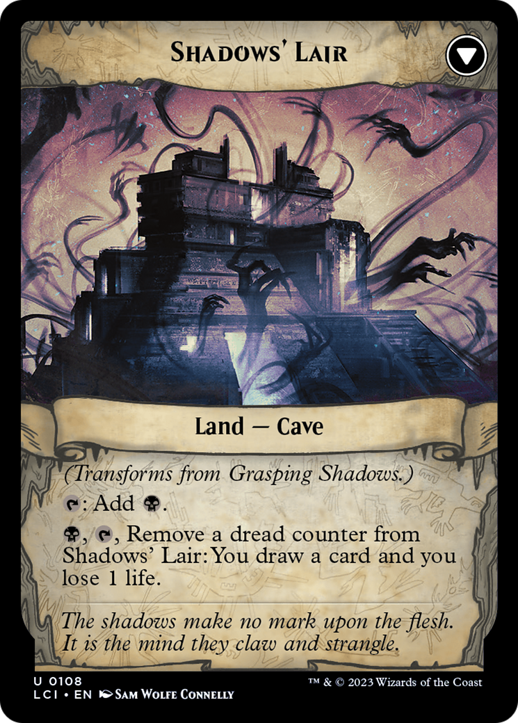 Grasping Shadows // Shadows' Lair (LCI-108) - The Lost Caverns of Ixalan Foil - Premium MTG Single from Wizards of the Coast - Just $0.08! Shop now at Game Crave Tournament Store