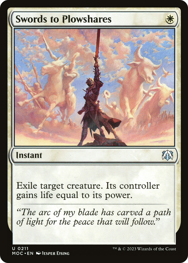 Swords to Plowshares (MOC-211) - March of the Machine Commander - Premium MTG Single from Wizards of the Coast - Just $0.27! Shop now at Game Crave Tournament Store