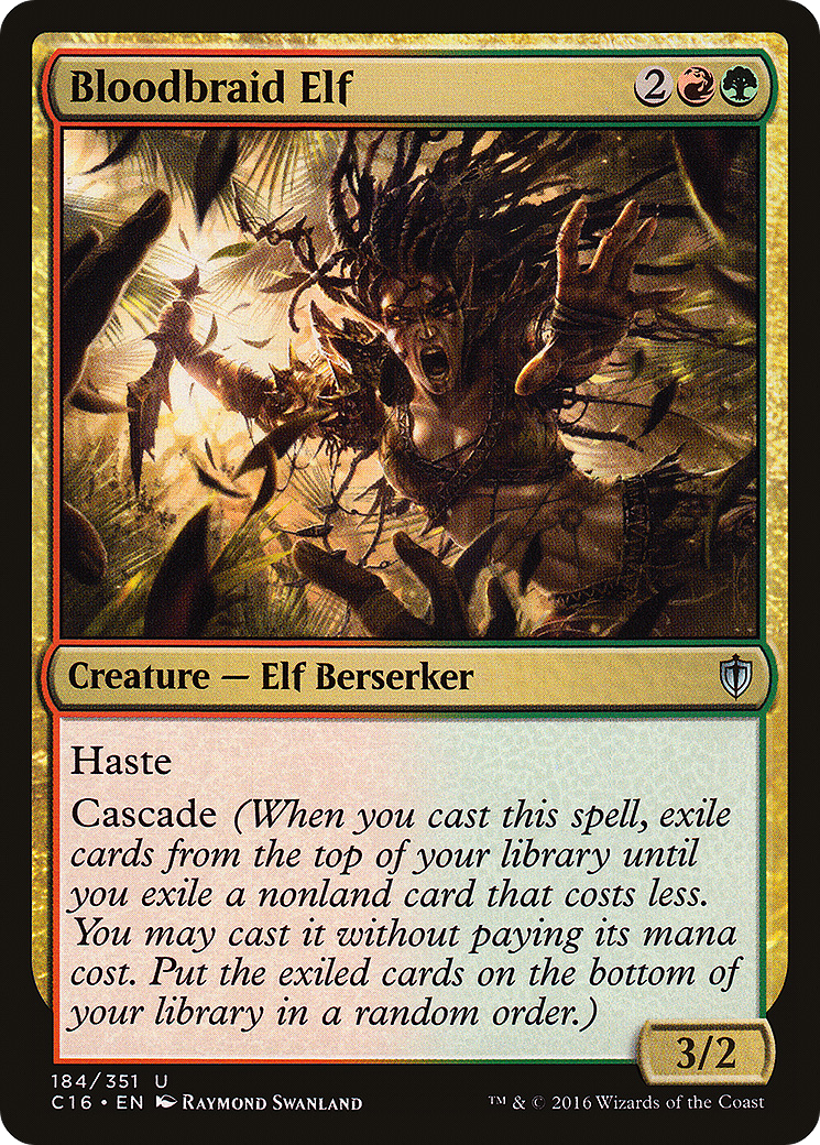 Bloodbraid Elf (C16-184) - Commander 2016 - Premium MTG Single from Wizards of the Coast - Just $0.08! Shop now at Game Crave Tournament Store