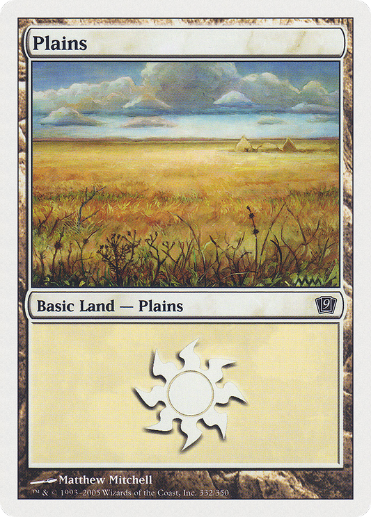 Plains (9ED-332) - Ninth Edition - Premium MTG Single from Wizards of the Coast - Just $0.08! Shop now at Game Crave Tournament Store