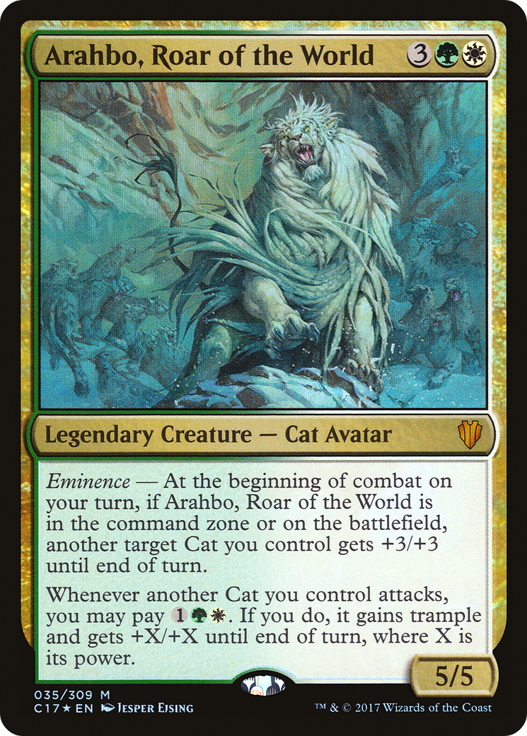 Arahbo, Roar of the World (C17-035) - Commander 2017 Foil - Premium MTG Single from Wizards of the Coast - Just $8.35! Shop now at Game Crave Tournament Store