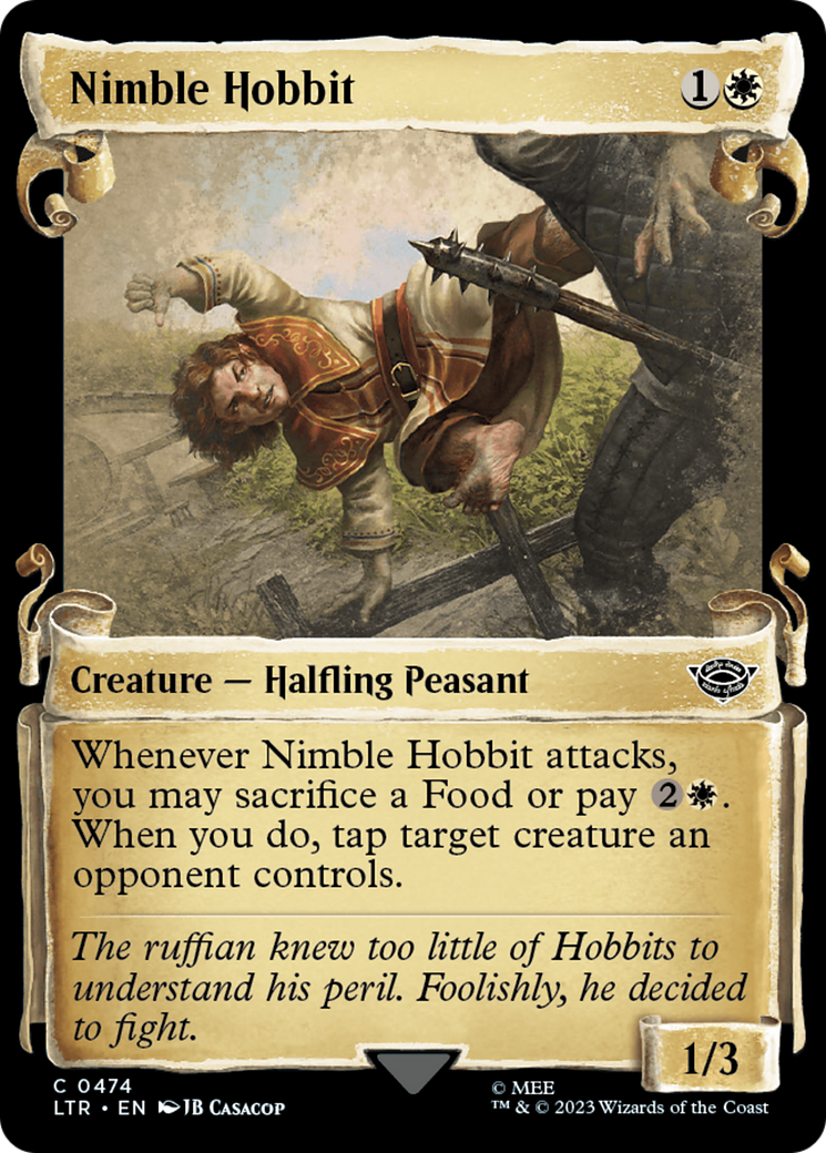 Nimble Hobbit (LTR-474) - The Lord of the Rings: Tales of Middle-earth: (Showcase) Foil - Premium MTG Single from Wizards of the Coast - Just $0.08! Shop now at Game Crave Tournament Store