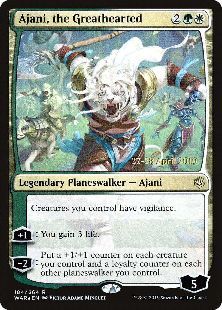 Ajani, the Greathearted (PWAR-184S) - War of the Spark Promos Foil - Premium MTG Single from Wizards of the Coast - Just $0.71! Shop now at Game Crave Tournament Store
