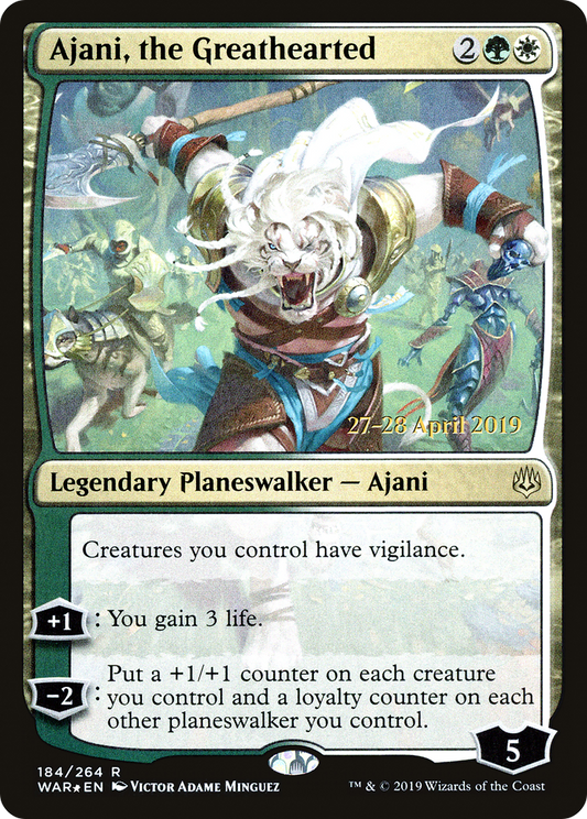 Ajani, the Greathearted (PWAR-184S) - War of the Spark Promos Foil - Premium MTG Single from Wizards of the Coast - Just $0.71! Shop now at Game Crave Tournament Store