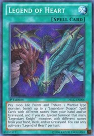 Legend of Heart (DRLG-EN006) - Dragons of Legend 1st Edition - Premium Yugioh Single from Konami - Just $2.14! Shop now at Game Crave Tournament Store