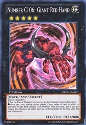 Number C106: Giant Red Hand (DRLG-EN049) - Dragons of Legend Unlimited - Premium Yugioh Single from Konami - Just $0.98! Shop now at Game Crave Tournament Store