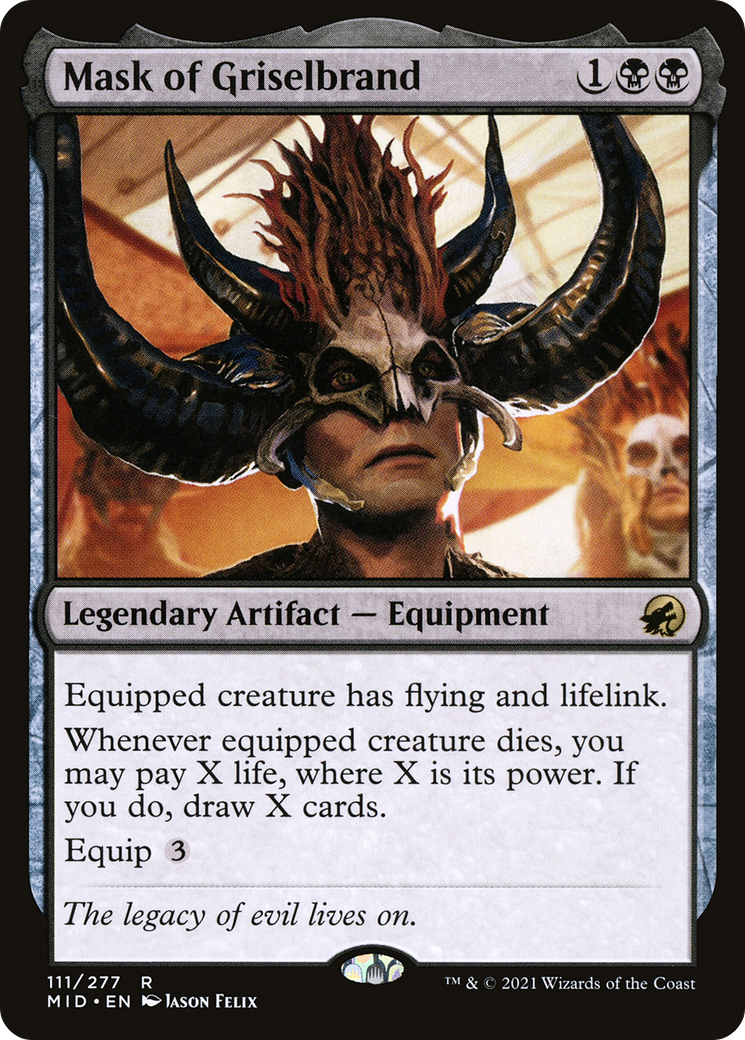 Mask of Griselbrand (MID-111) - Innistrad: Midnight Hunt - Premium MTG Single from Wizards of the Coast - Just $0.09! Shop now at Game Crave Tournament Store