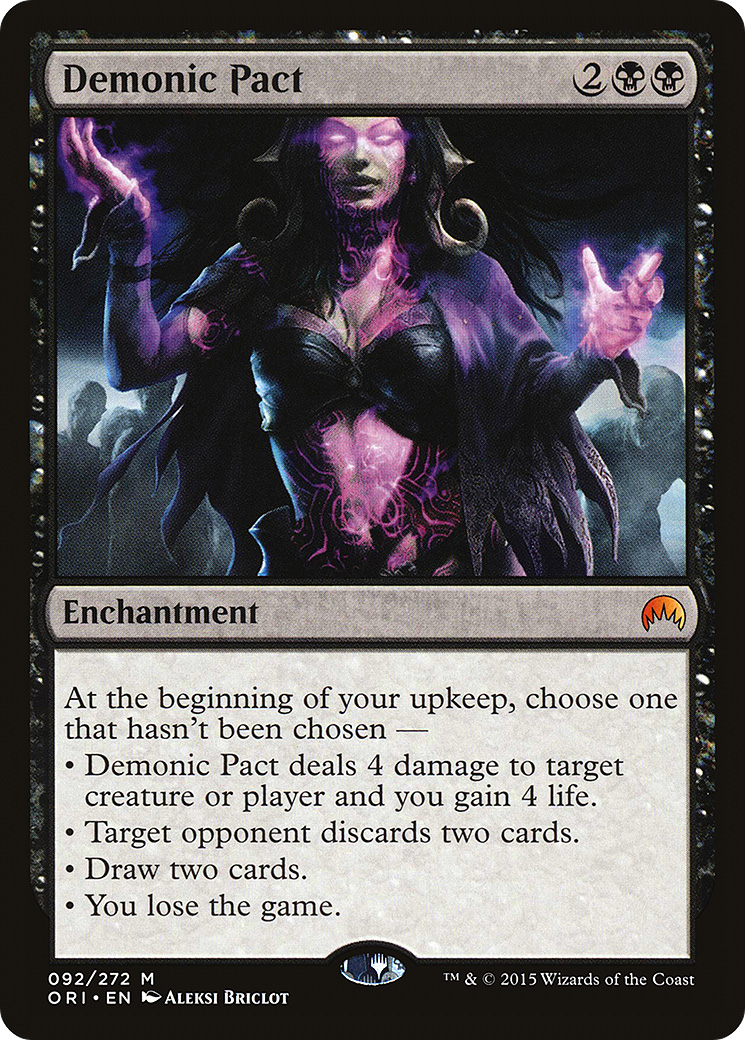 Demonic Pact (ORI-092) - Magic Origins - Premium MTG Single from Wizards of the Coast - Just $1.63! Shop now at Game Crave Tournament Store