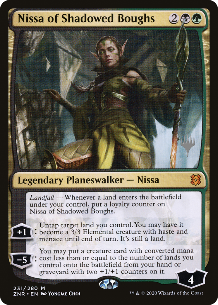 Nissa of Shadowed Boughs (PZNR-231P) - Zendikar Rising Promos - Premium MTG Single from Wizards of the Coast - Just $1.75! Shop now at Game Crave Tournament Store