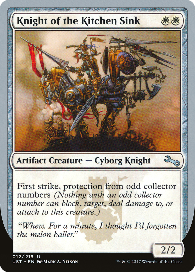 Knight of the Kitchen Sink (UST-12D) - Unstable - Premium MTG Single from Wizards of the Coast - Just $0.26! Shop now at Game Crave Tournament Store