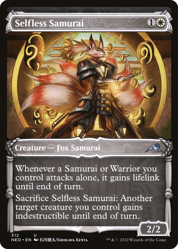 Selfless Samurai (NEO-312) - Kamigawa: Neon Dynasty: (Showcase) Foil - Premium MTG Single from Wizards of the Coast - Just $0.08! Shop now at Game Crave Tournament Store