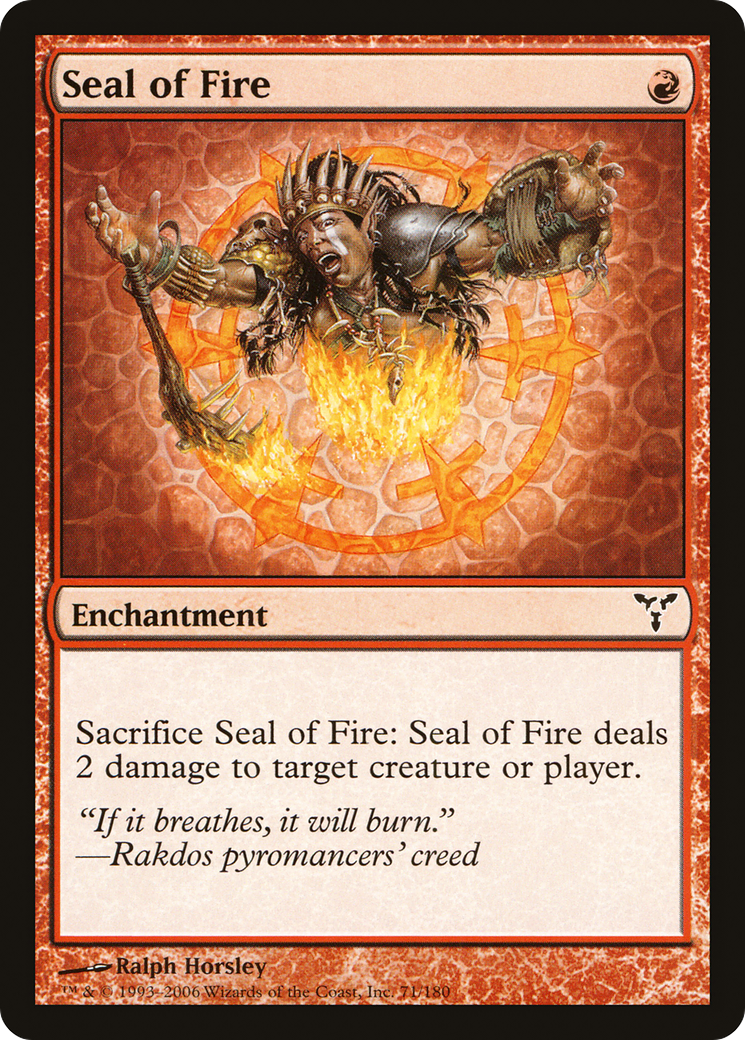 Seal of Fire (DIS-071) - Dissension Foil - Premium MTG Single from Wizards of the Coast - Just $0.86! Shop now at Game Crave Tournament Store