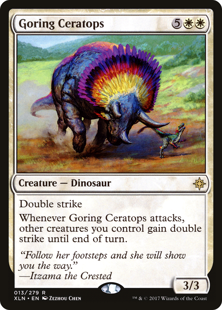 Goring Ceratops (XLN-013) - Ixalan Foil - Premium MTG Single from Wizards of the Coast - Just $1.37! Shop now at Game Crave Tournament Store