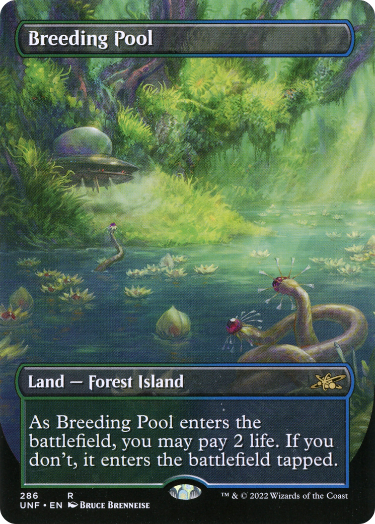 Breeding Pool (UNF-286) - Unfinity (Borderless) Foil - Premium MTG Single from Wizards of the Coast - Just $8.03! Shop now at Game Crave Tournament Store