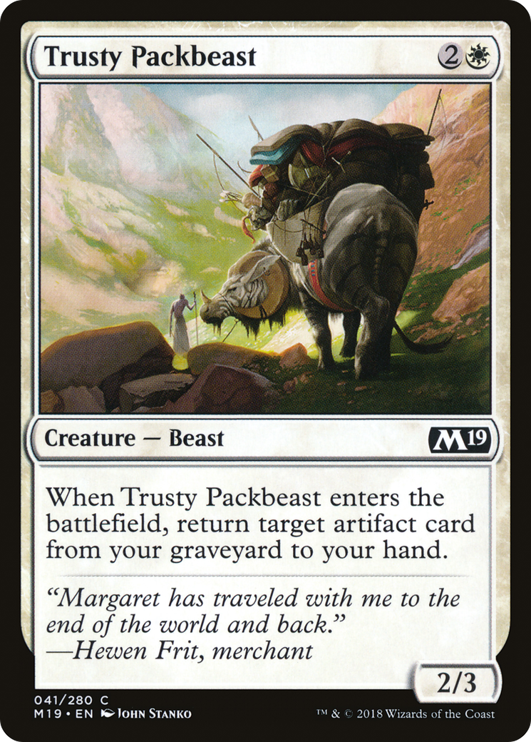 Trusty Packbeast (M19-041) - Core Set 2019 Foil - Premium MTG Single from Wizards of the Coast - Just $0.08! Shop now at Game Crave Tournament Store