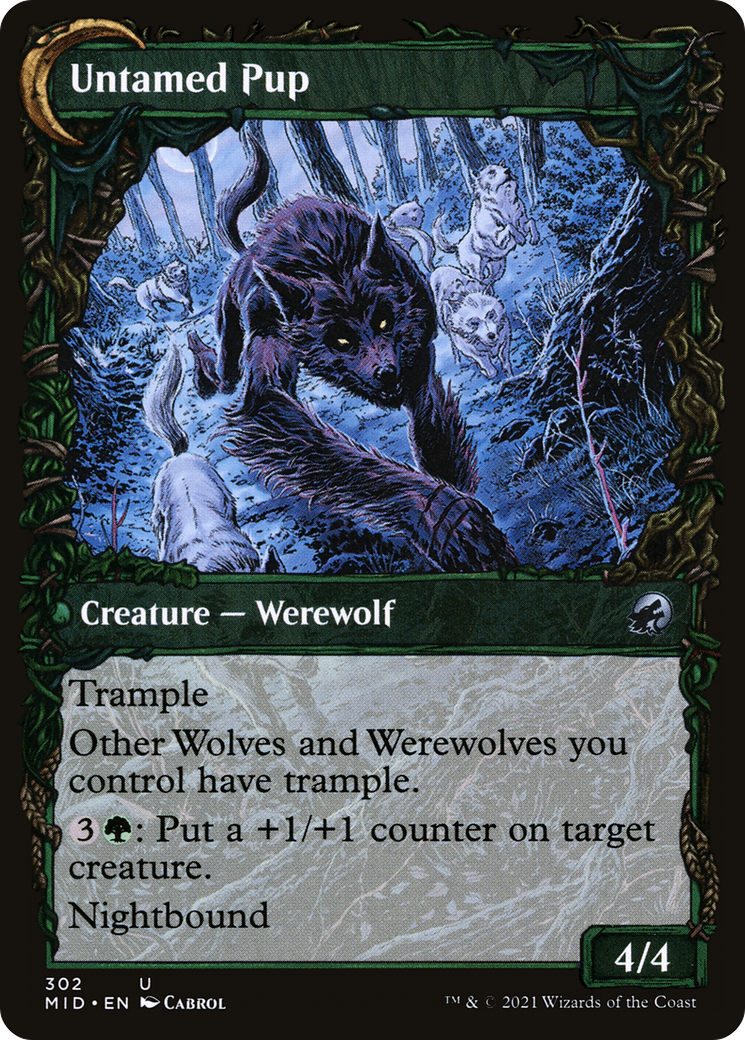 Hound Tamer // Untamed Pup (MID-302) - Innistrad: Midnight Hunt: (Showcase, Double Faced Transform) Foil - Premium MTG Single from Wizards of the Coast - Just $0.08! Shop now at Game Crave Tournament Store