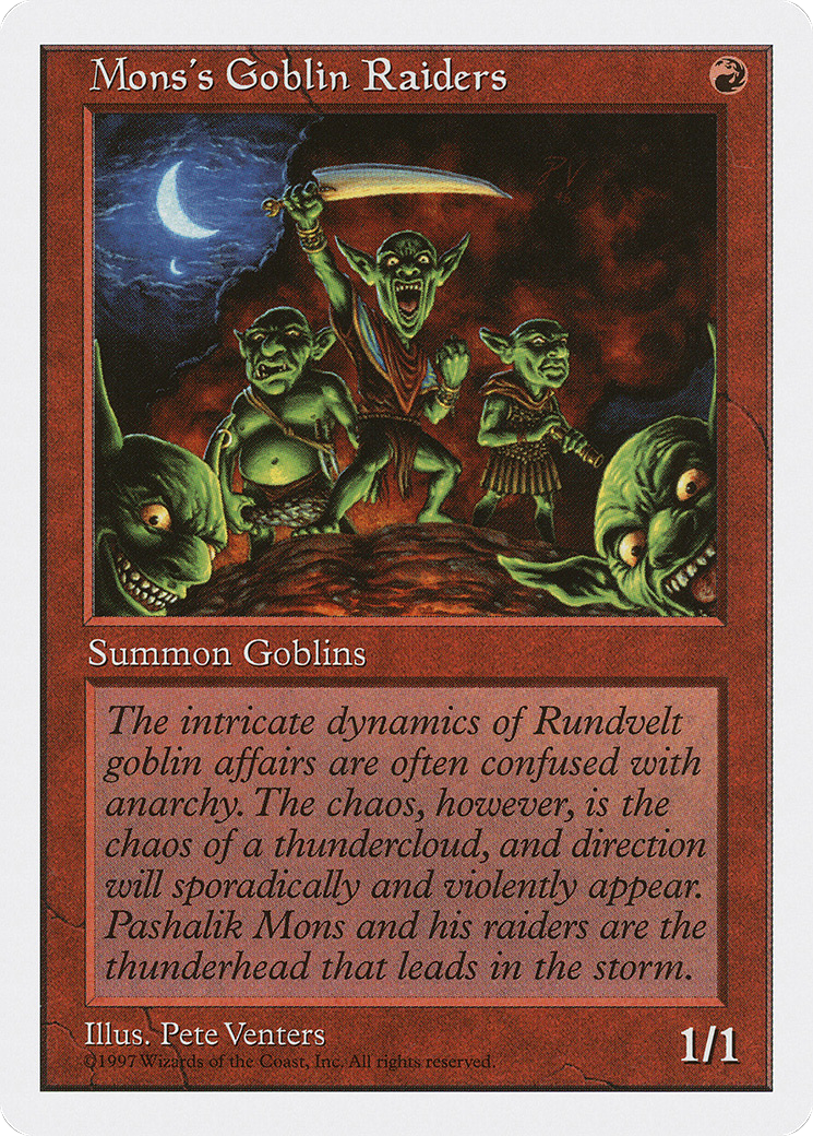 Mons's Goblin Raiders (5ED-251) - Fifth Edition - Premium MTG Single from Wizards of the Coast - Just $0.25! Shop now at Game Crave Tournament Store