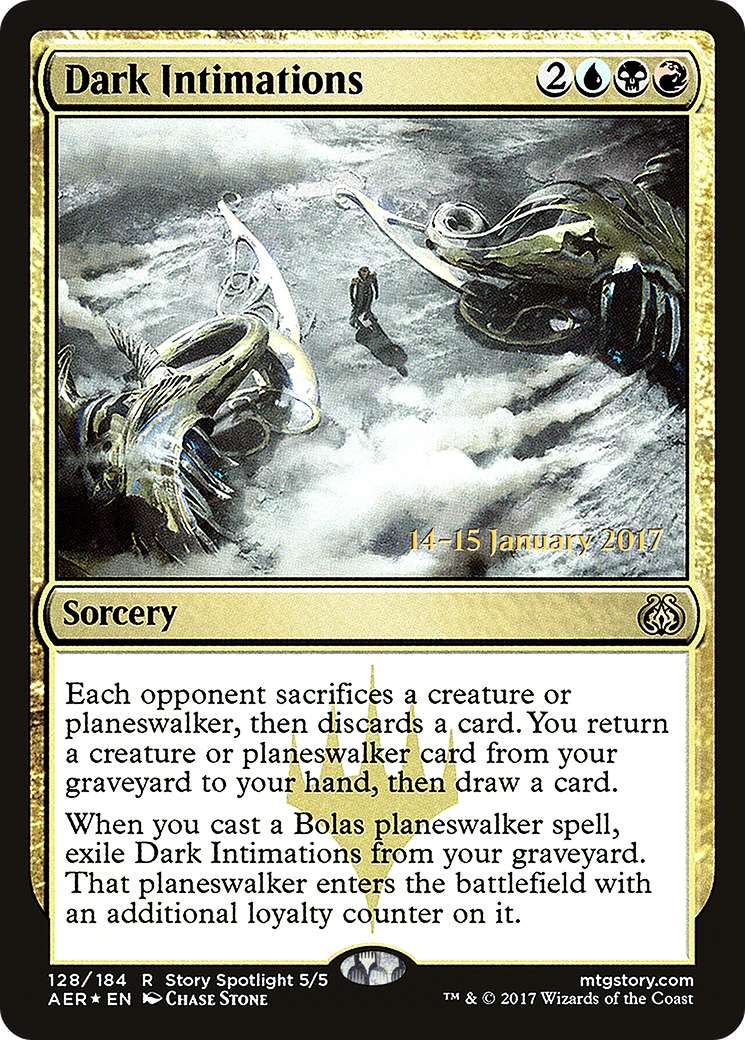 Dark Intimations (PAER-128S) - Aether Revolt Promos Foil - Premium MTG Single from Wizards of the Coast - Just $0.28! Shop now at Game Crave Tournament Store