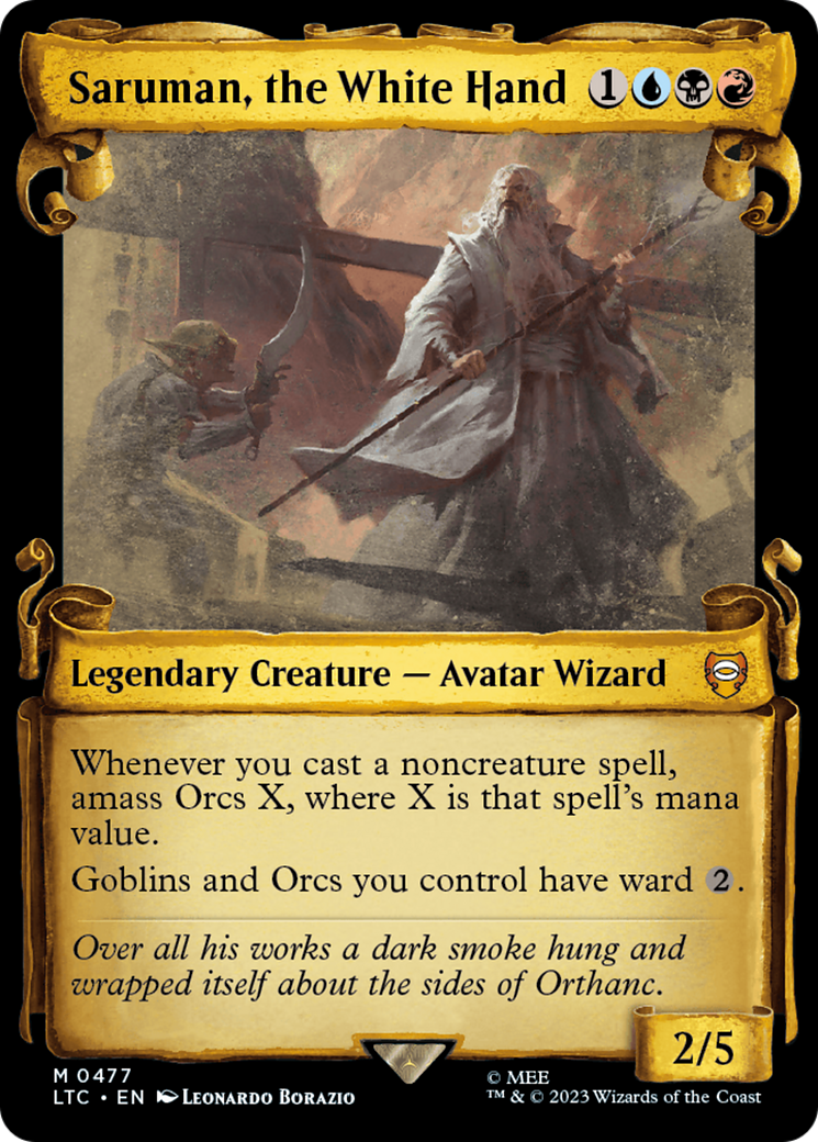 Saruman, the White Hand (LTC-477) - Tales of Middle-earth Commander: (Showcase) - Premium MTG Single from Wizards of the Coast - Just $2.15! Shop now at Game Crave Tournament Store