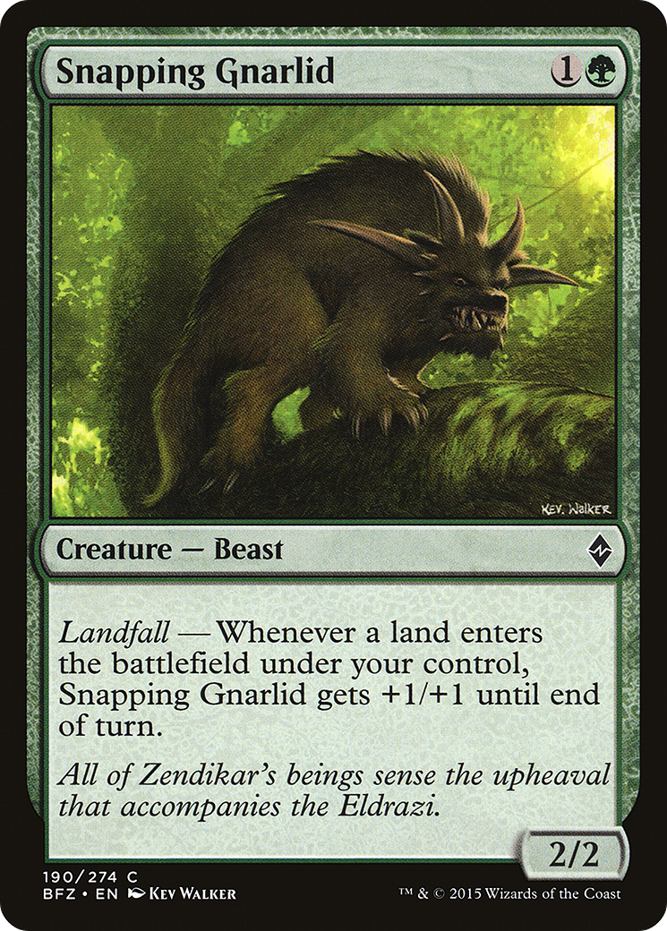 Snapping Gnarlid (BFZ-190) - Battle for Zendikar Foil - Premium MTG Single from Wizards of the Coast - Just $0.08! Shop now at Game Crave Tournament Store