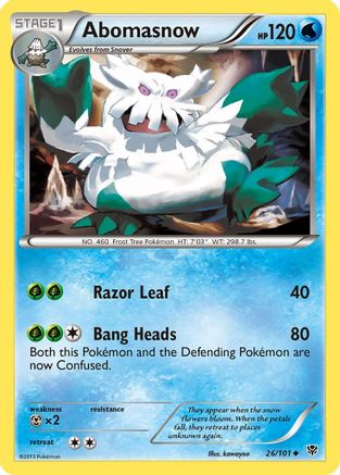 Abomasnow 26/101 - Plasma Blast Reverse Holofoil - Premium Pokemon Single from Nintendo - Just $0.50! Shop now at Game Crave Tournament Store