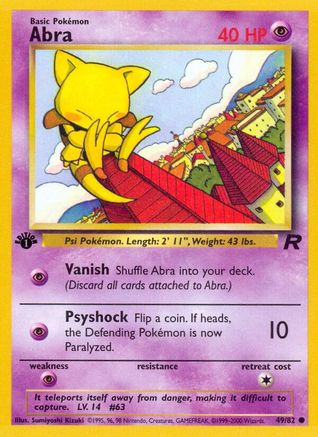 Abra 49/82 - Team Rocket Unlimited - Premium Pokemon Single from Nintendo - Just $0.30! Shop now at Game Crave Tournament Store