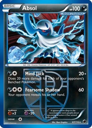 Absol 67/116 - Plasma Freeze Holofoil - Premium Pokemon Single from Nintendo - Just $4.59! Shop now at Game Crave Tournament Store