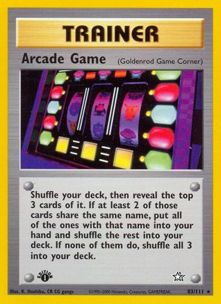 Arcade Game 83/111 - Neo Genesis 1st Edition - Premium Pokemon Single from Nintendo - Just $2.23! Shop now at Game Crave Tournament Store