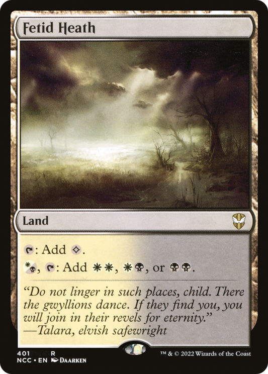 Fetid Heath (NCC-401) - New Capenna Commander - Premium MTG Single from Wizards of the Coast - Just $0.84! Shop now at Game Crave Tournament Store