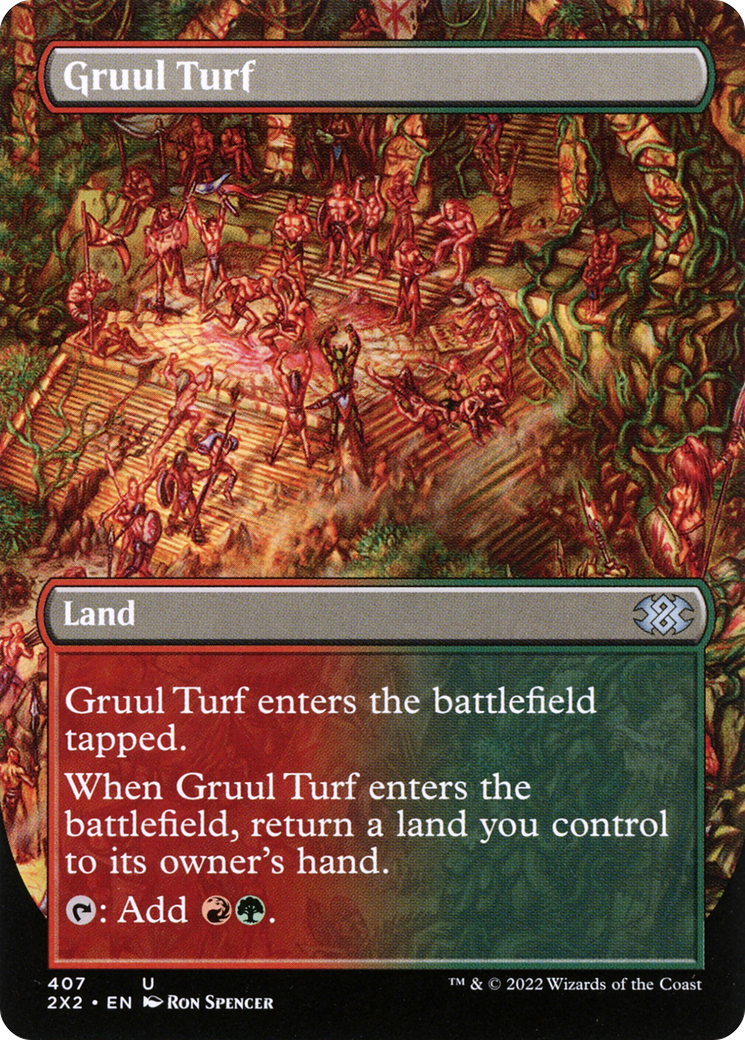 Gruul Turf (2X2-407) - Double Masters 2022 (Borderless) - Premium MTG Single from Wizards of the Coast - Just $1.70! Shop now at Game Crave Tournament Store