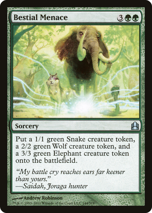Bestial Menace (CMD-144) - Commander 2011 - Premium MTG Single from Wizards of the Coast - Just $0.08! Shop now at Game Crave Tournament Store
