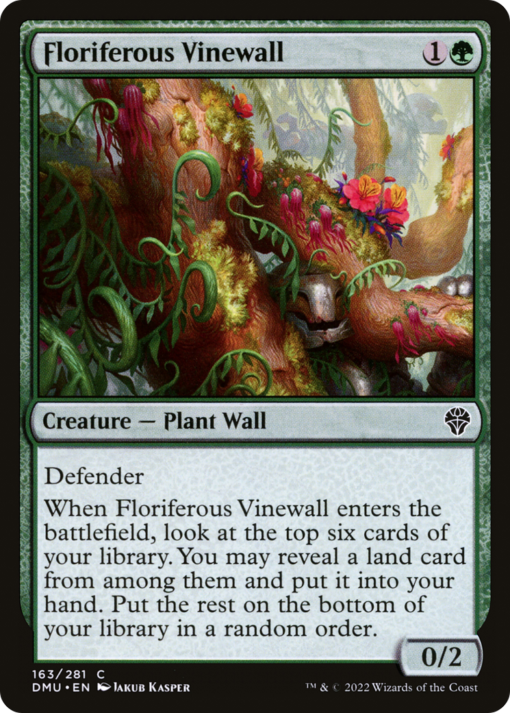 Floriferous Vinewall (DMU-163) - Dominaria United - Premium MTG Single from Wizards of the Coast - Just $0.08! Shop now at Game Crave Tournament Store